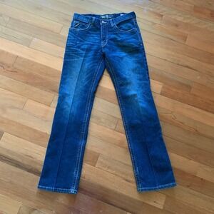 Ariat 32x34 Rebar M4 Relaxed Bootcut Jeans Blue EUC Workwear Denim